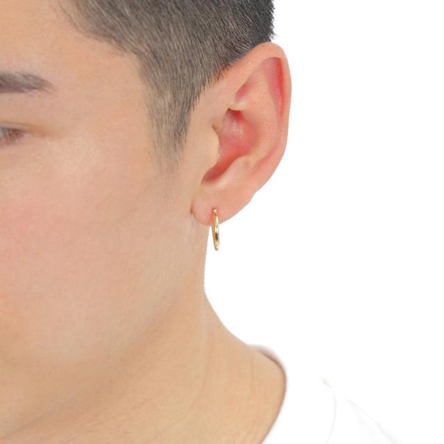 18金 フープピアス 2.0×15mm 両耳 ゴールド リング ピアス レディース メンズ_12