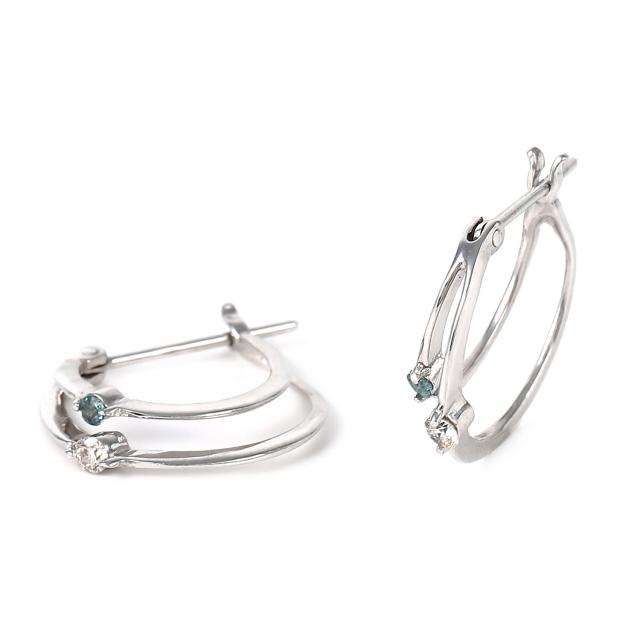 K18WG アレキサンドライト・ダイヤモンド ピアス(両耳)