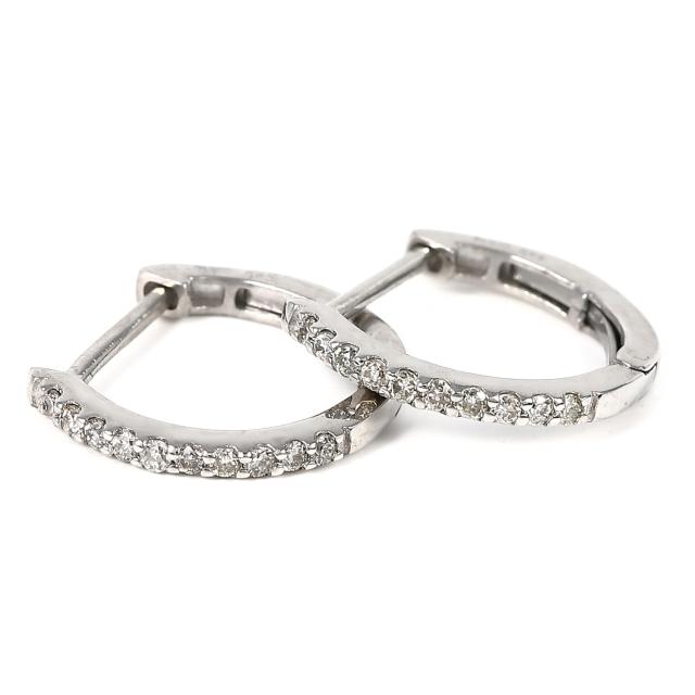 プラチナ フープピアス ダイヤモンド 両耳 0.1カラット リング ピアス アクセサリー_1
