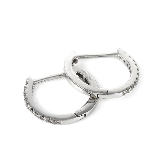 プラチナ フープピアス ダイヤモンド 両耳 0.1カラット リング ピアス アクセサリー_3