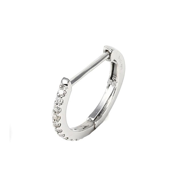 プラチナ フープピアス ダイヤモンド 両耳 0.1カラット リング ピアス アクセサリー_4