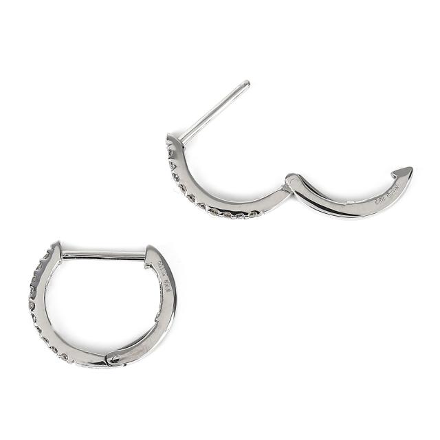 プラチナ フープピアス ダイヤモンド 両耳 0.1カラット リング ピアス アクセサリー_5