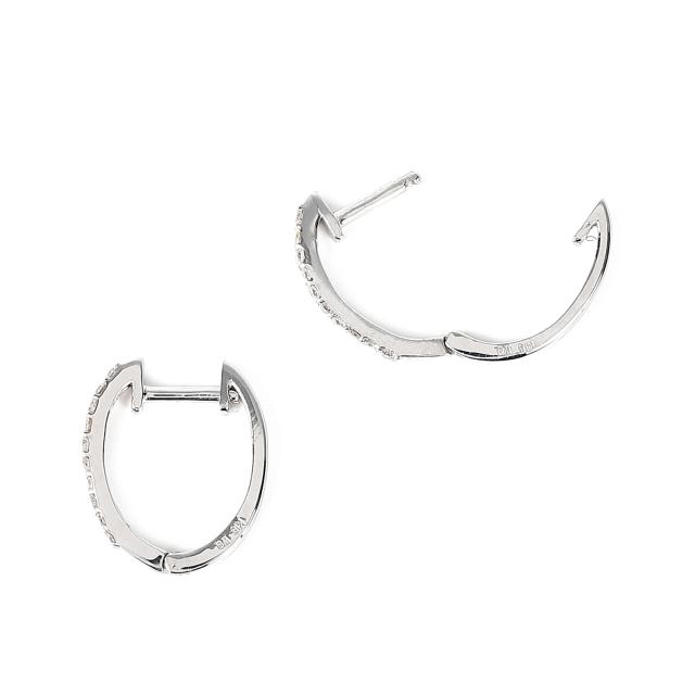 18金 フープピアス ダイヤモンド 0.07ct 両耳 ホワイトゴールド リング ピアス アクセサリーの通販は