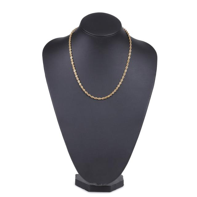 18K ロープ チェーン ネックレス 18k AU750 18金 45㎝ 18金 パイプ