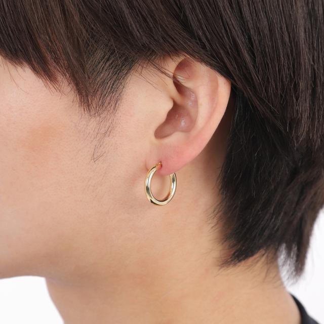 18金 フープピアス 3mm×20mm 両耳 ゴールド リング ピアス レディース