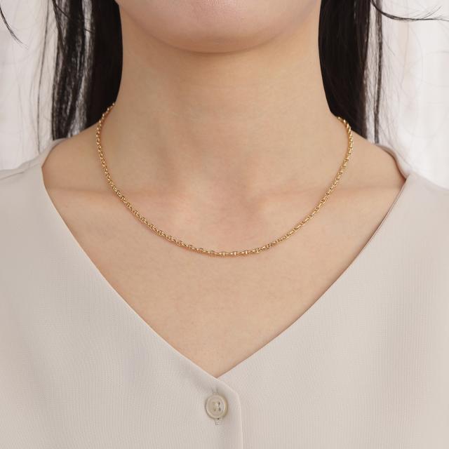 18金 ネックレス アンカーチェーン 45cm 幅2.6mm 中空 k18 18k ゴールド レディース メンズ アクセサリー ジュエリー マリーナチェーン_8