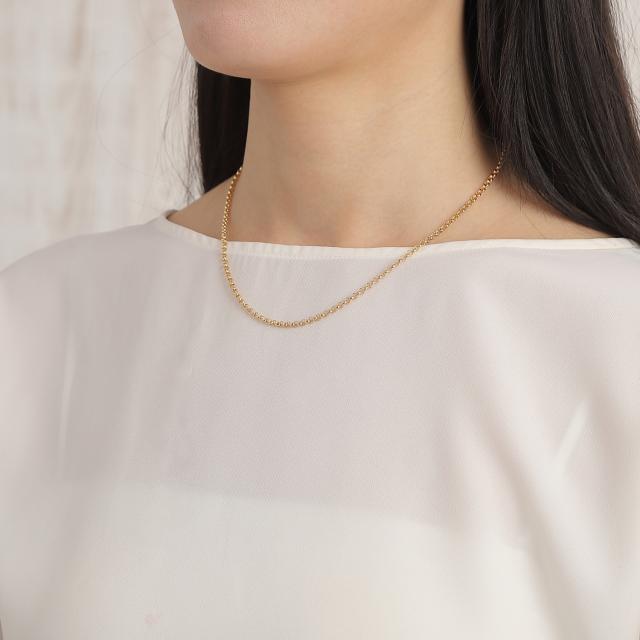 18金 ネックレス ロロチェーン 45cm 幅2.6mm 中空 k18 18k ゴールド レディース メンズ アクセサリー ジュエリー ロールチェーン ハーフラウンドチェーン_10