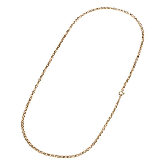 18金 ネックレス ロロチェーン 45cm 幅2.6mm 中空 k18 18k ゴールド レディース メンズ アクセサリー ジュエリー ロールチェーン ハーフラウンドチェーン_6