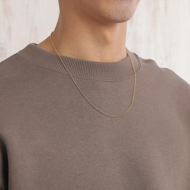 18金 ネックレス ロロチェーン 50cm 幅0.8mm 中空 k18 18k ゴールド レディース メンズ アクセサリー ジュエリー ロールチェーン ハーフランドチェーン_12