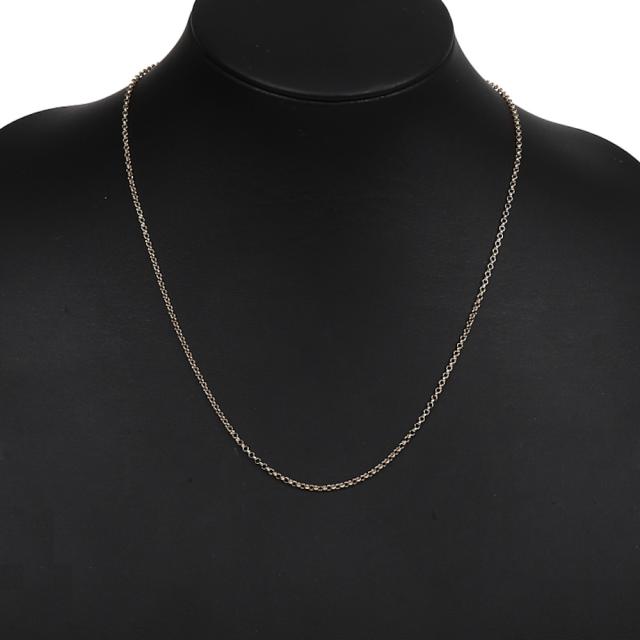 18金 ネックレス ロロチェーン 50cm 幅0.8mm 中空 k18 18k ゴールド レディース メンズ アクセサリー ジュエリー ロールチェーン ハーフランドチェーン_2