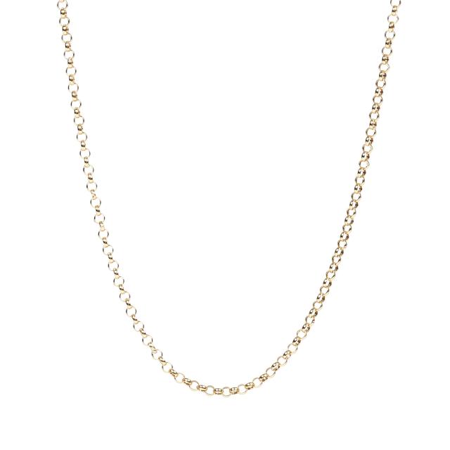 18金 ネックレス ロロチェーン 50cm 幅0.8mm 中空 k18 18k ゴールド レディース メンズ アクセサリー ジュエリー ロールチェーン ハーフランドチェーン_3
