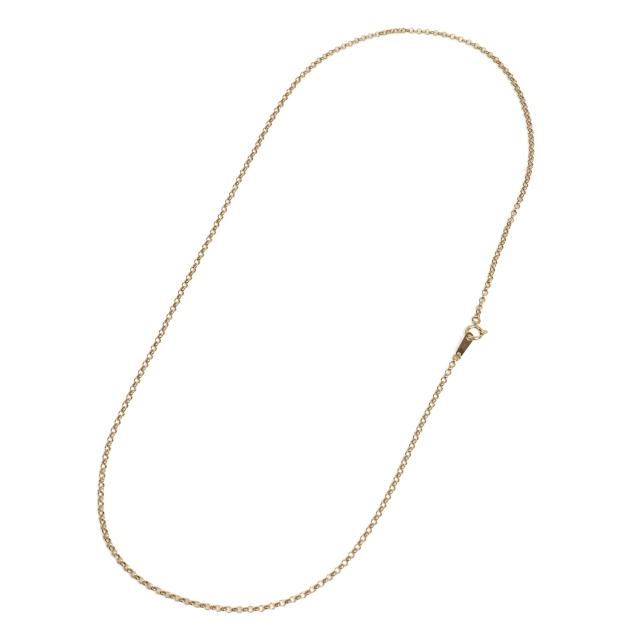 18金 ネックレス ロロチェーン 50cm 幅0.8mm 中空 k18 18k ゴールド レディース メンズ アクセサリー ジュエリー ロールチェーン ハーフランドチェーン_4