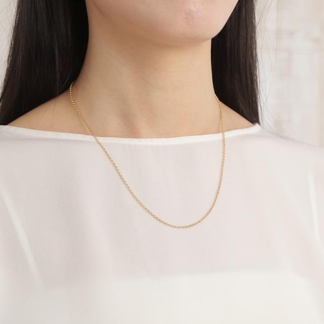 18金 ネックレス ロロチェーン 50cm 幅0.8mm 中空 k18 18k ゴールド レディース メンズ アクセサリー ジュエリー ロールチェーン ハーフランドチェーン_8
