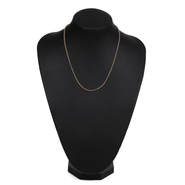 18金 ネックレス ロロチェーン 50cm 幅2.6mm 中空 k18 18k ゴールド レディース メンズ アクセサリー ジュエリー ロールチェーン ハーフラウンドチェーン_1