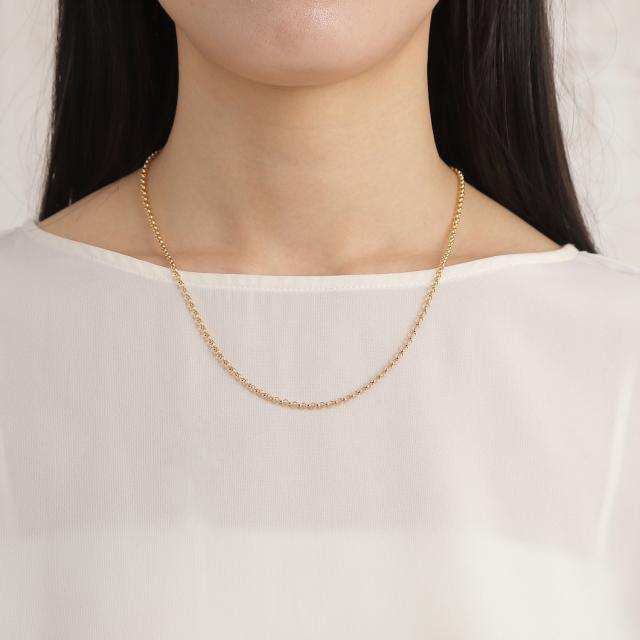 18金 ネックレス ロロチェーン 50cm 幅2.6mm 中空 k18 18k ゴールド レディース メンズ アクセサリー ジュエリー ロールチェーン ハーフラウンドチェーン_13