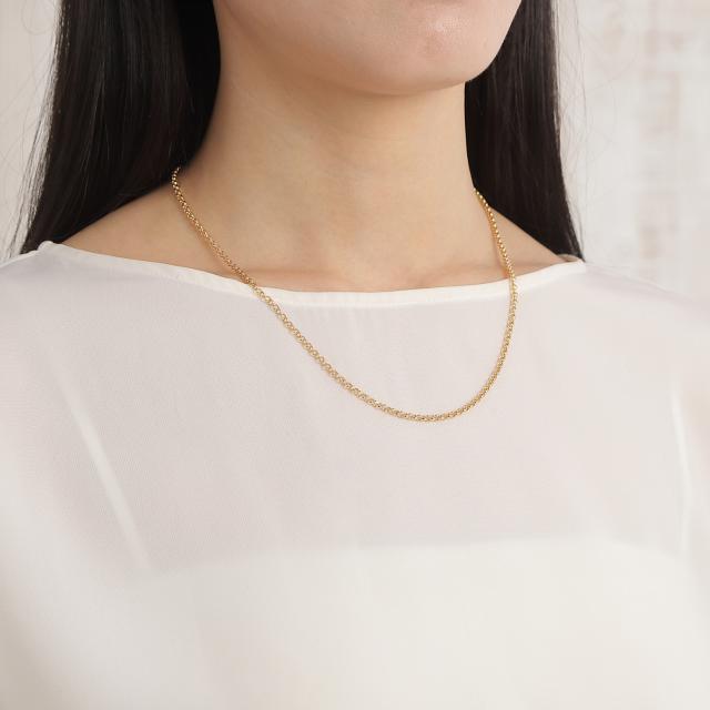 18金 ネックレス ロロチェーン 50cm 幅2.6mm 中空 k18 18k ゴールド レディース メンズ アクセサリー ジュエリー ロールチェーン ハーフラウンドチェーン_14