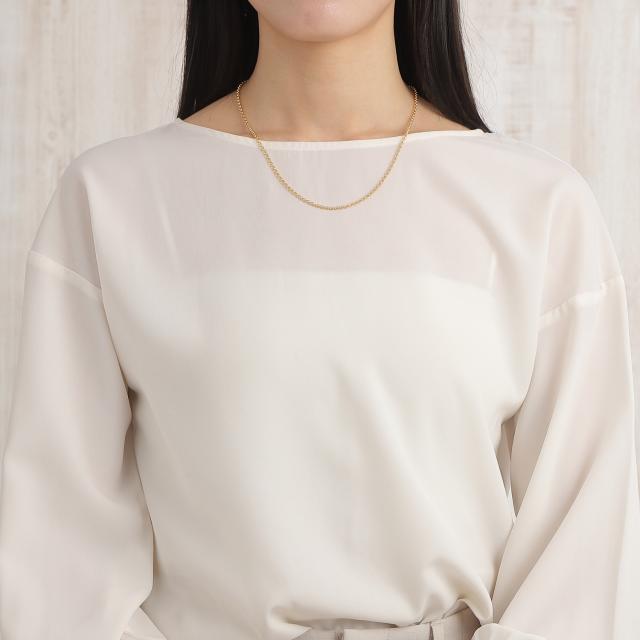 18金 ネックレス ロロチェーン 50cm 幅2.6mm 中空 k18 18k ゴールド レディース メンズ アクセサリー ジュエリー ロールチェーン ハーフラウンドチェーン_16