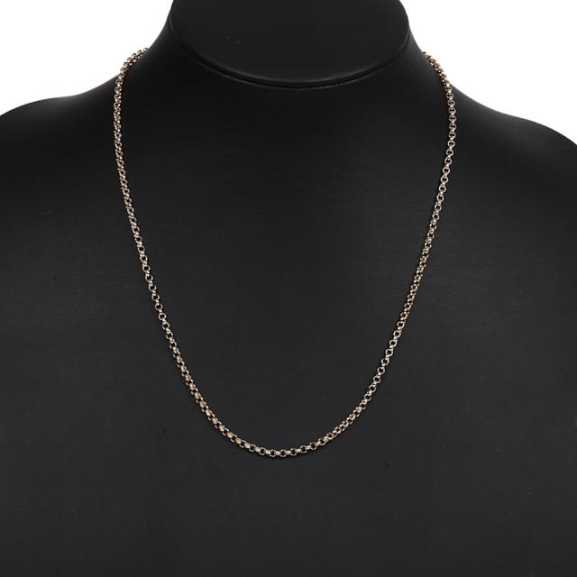 18金 ネックレス ロロチェーン 50cm 幅2.6mm 中空 k18 18k ゴールド レディース メンズ アクセサリー ジュエリー ロールチェーン ハーフラウンドチェーン_2