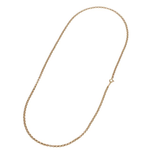 18金 ネックレス ロロチェーン 50cm 幅2.6mm 中空 k18 18k ゴールド レディース メンズ アクセサリー ジュエリー ロールチェーン ハーフラウンドチェーン_6