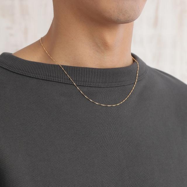 18金 スクリュー ネックレス チェーン ゴールド 45cm 幅1.3mm メンズ レディース ネックレスチェーン ジュエリー アクセサリー_12