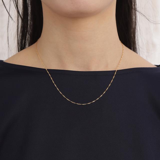 18金 スクリュー ネックレス チェーン ゴールド 45cm 幅1.3mm メンズ レディース ネックレスチェーン ジュエリー アクセサリー_7
