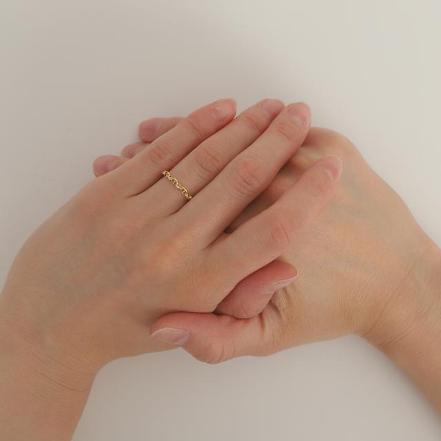 18金 リング 指輪 マリーナチェーン 中空 k18 18k ゴールド レディース メンズ アクセサリー ジュエリー アンカーチェーン_8
