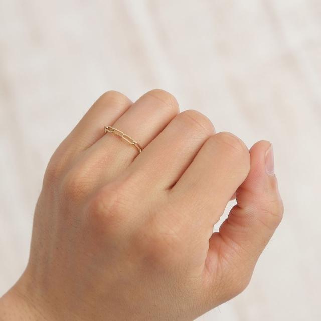 18金 リング 指輪 Hクリップチェーン k18 18k ゴールド レディース メンズ アクセサリー ジュエリー 中空 アズキ あずき 小豆_8