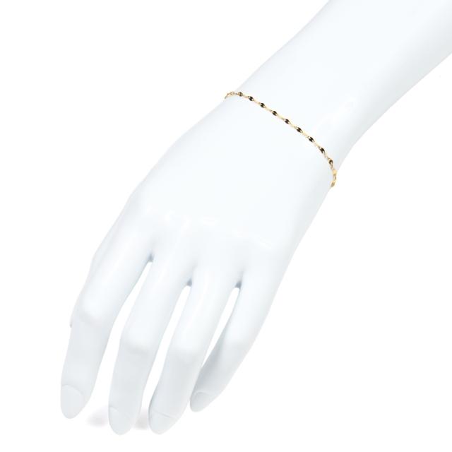 純金 ブレスレット ペタルチェーン 18cm 幅1.5mm 24金 ゴールド 手首 アクセサリー チェーン_1