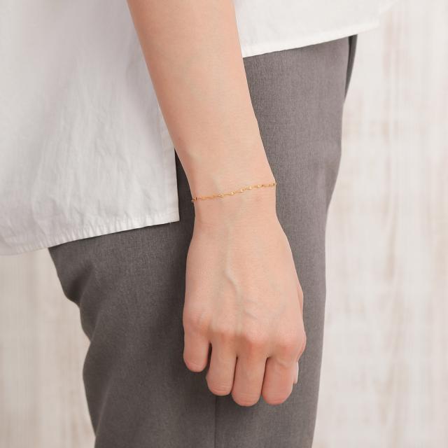 純金 ブレスレット ペタルチェーン 18cm 幅1.5mm 24金 ゴールド 手首 アクセサリー チェーン_9