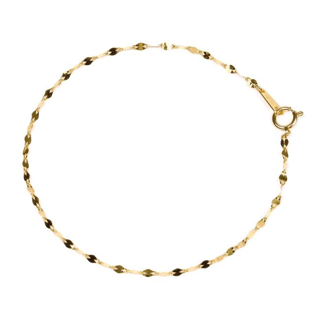 純金 ブレスレット ペタルチェーン 18cm 幅1.5mm 24金 ゴールド 手首 アクセサリー チェーン_3