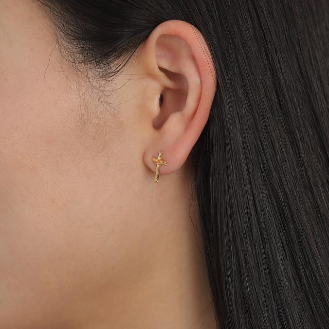 18金 ピアス 十字架 クロス ゴールド 両耳 レディース メンズ アクセサリー プレゼント ギフト_10
