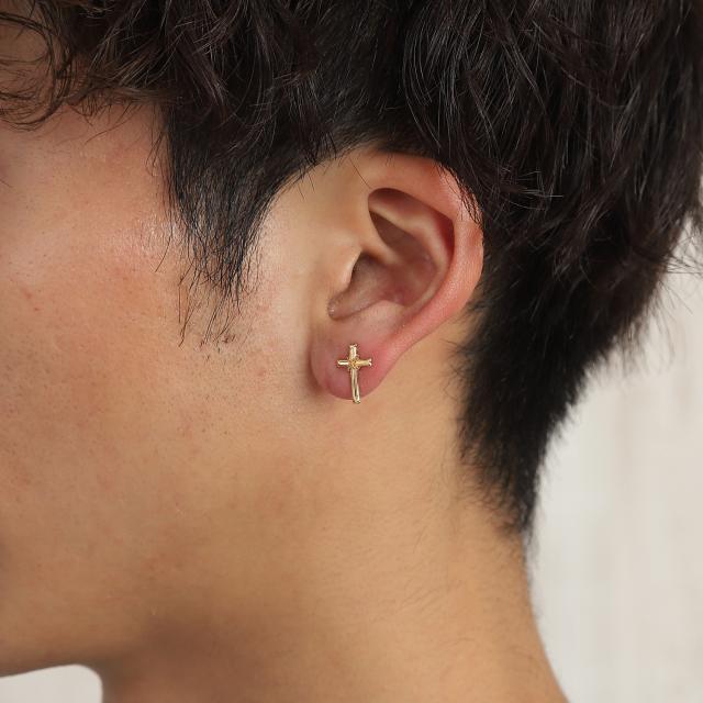 18金 ピアス 十字架 クロス ゴールド 両耳 レディース メンズ アクセサリー プレゼント ギフト_6