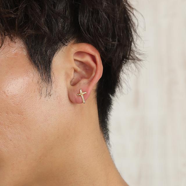 18金 ピアス 十字架 クロス ゴールド 両耳 レディース メンズ アクセサリー プレゼント ギフト_7