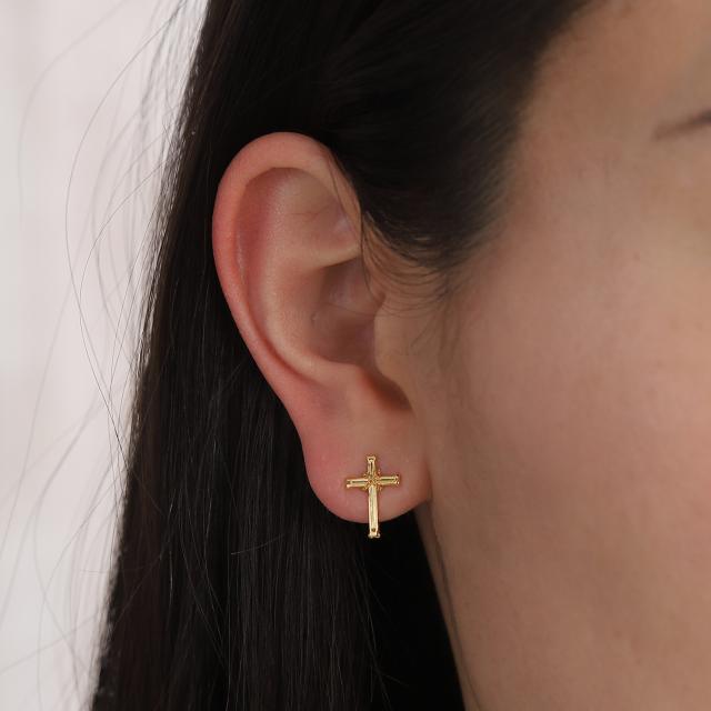 18金 ピアス 十字架 クロス ゴールド 両耳 レディース メンズ アクセサリー プレゼント ギフト_8