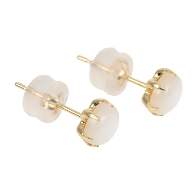 18金 ピアス マザーオブパール ラウンド 5粍 レディース 両耳 18k k18 ゴールド 付属品