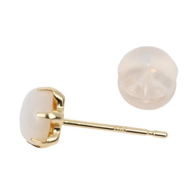 18金 ピアス マザーオブパール ラウンド 5粍 レディース 両耳 18k k18 ゴールド 付属品