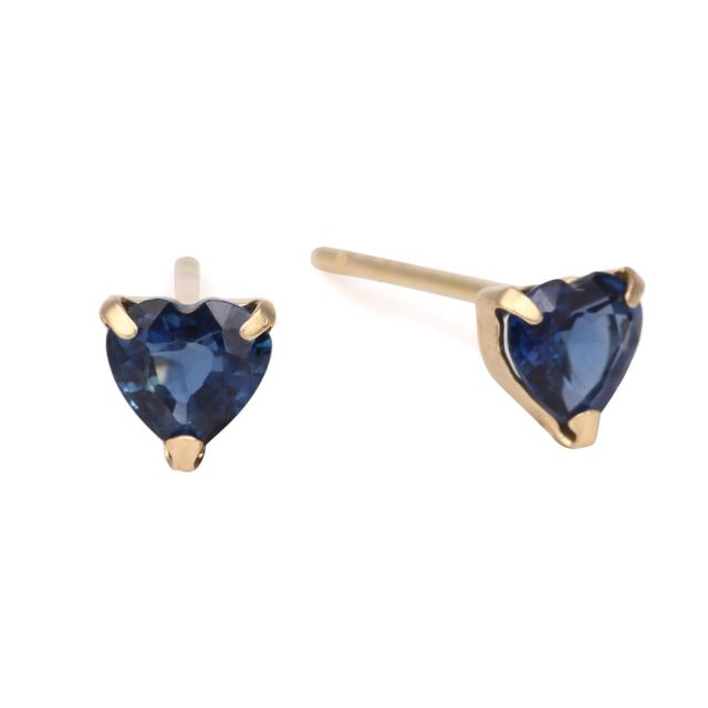 18金 ピアス サファイア ハート 4mm レディース 両耳 ゴールド アクセサリー ギフト プレゼント