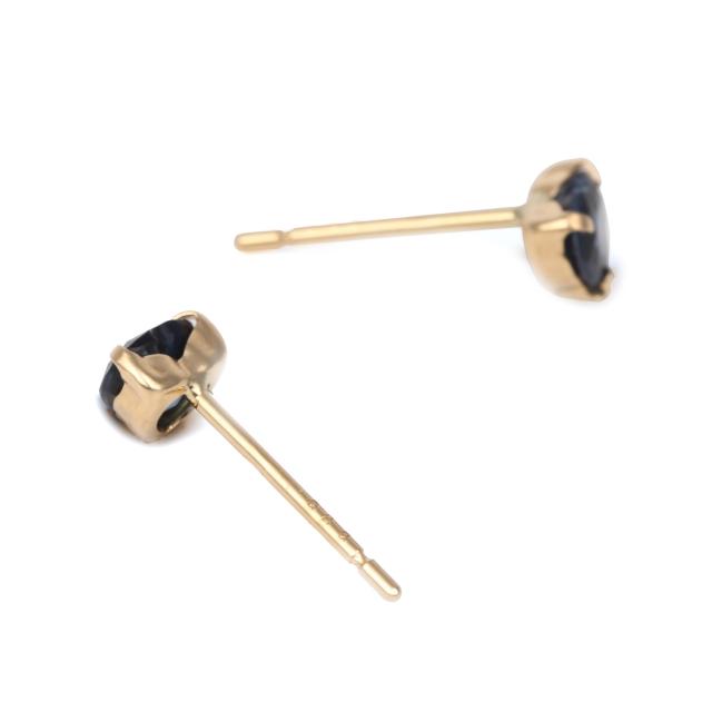 18金 ピアス サファイア ハート 4mm レディース 両耳 ゴールド アクセサリー ギフト プレゼント