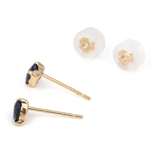 18金 ピアス サファイア ハート 4mm レディース 両耳 ゴールド アクセサリー ギフト プレゼント