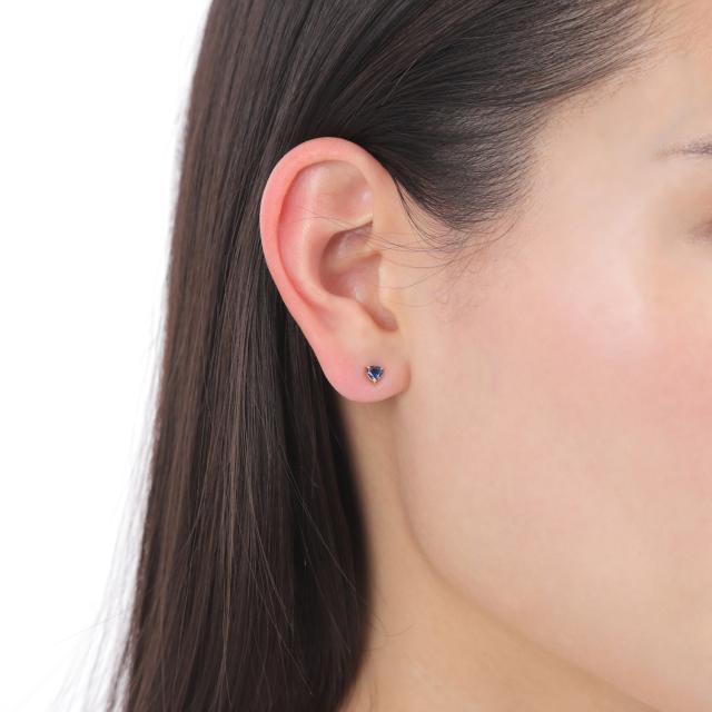 18金 ピアス サファイア ハート 4mm レディース 両耳 ゴールド アクセサリー ギフト プレゼント