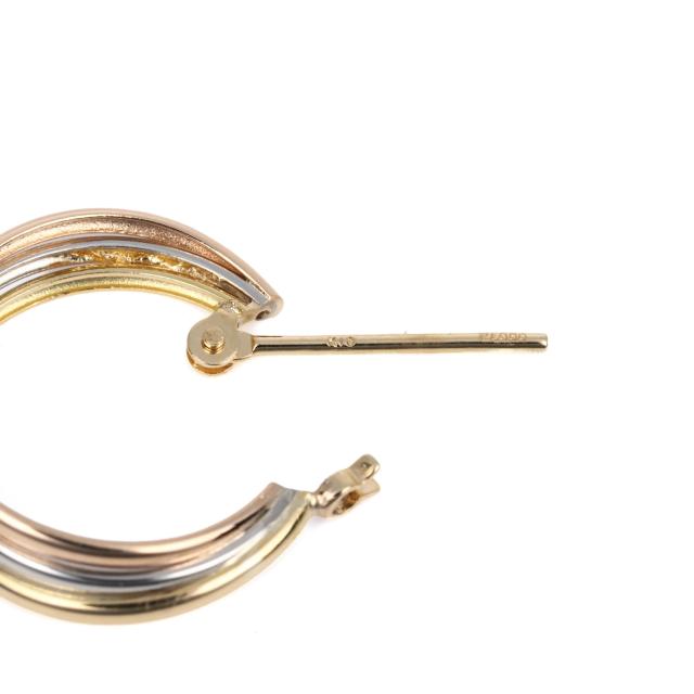 18金 プラチナ フープピアス スリーカラー レディース トリニティ アクセサリー プレゼント ギフト_4