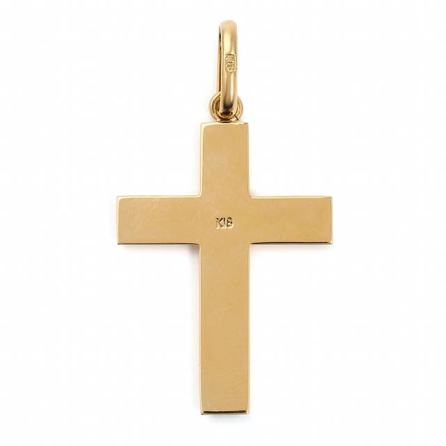 18金 クロス 十字架 ペンダントトップ 26.9mm - 19.7mm ゴールド メンズ レディース プレゼント ギフト アクセサリー ヘッド チャーム_1