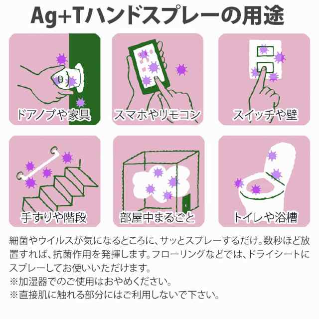 は自分にプチご褒美を Ag+Tハンドスプレー 銀イオン 光触媒 抗菌 除菌 消臭 マスク 衣服 衣類 ノンアルコール 効果抜群 日本製 ウイルス対策  感染予防 持続 マスクスプレー 200ml