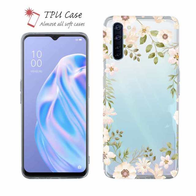 Android ソフトケース 花柄 クリアケース スマホケース TPU OPPO Reno5