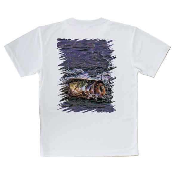 釣り Tシャツ アウトドア ブラックバスがバイトする瞬間 釣り 魚 ルアー T シャツ メンズ 半袖 ロゴ 文字 春 夏 秋 インナー 安い 面白い 大きいサイズ 洗濯 ポリエステル 送料無料 その他フィッシングウェア