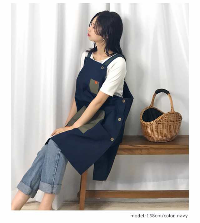 エプロン サロペット型 撥水加工 シンプル おしゃれ 胸当て 無地 制服 ユニフォーム プレゼント ギフト / メール便可の通販はau PAY  マーケット - cofuri（コフリ）