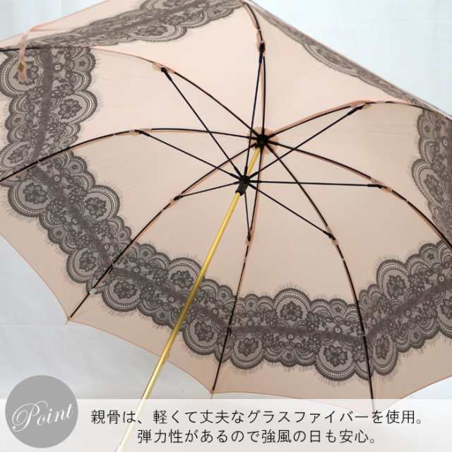 _UV 傘 雨傘 レディース 日傘 送料無料(沖縄除く) 雨晴兼用 おしゃれ かわいい 58cm グラスファイバー 手開き式 レース レモン ストライ