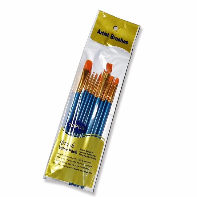 ペイントブラシ 平筆 丸筆 10本セット 油絵筆 水彩筆 画筆 ブルーの通販はau PAY マーケット - AVIL