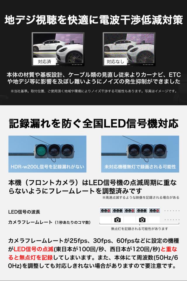 ＼在庫わずか OFFクーポン ／【ランキング1位 着レビュープレゼント】 ドライブレコーダー 前後2カメラ 前360万画素 後200万画素 ドラレコ フルHD 高画質 GPS搭載 WDR 駐車監視 対応 広角 ノイズ対策済 LED信号機対策 人気 簡単 取り付け 送料無料 型番HDR-w200L_5