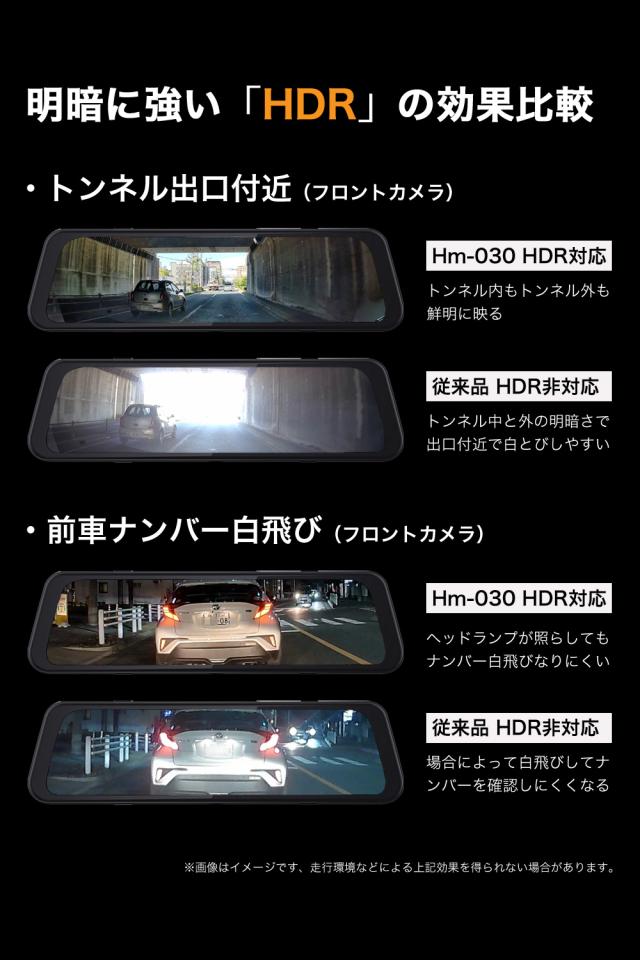 ＼タイムセール／【高画質 2K 360万画素】レビュープレゼント ドライブレコーダー ミラー型 前後 SONY センサー ルームミラー型ドライブレコーダー デジタルインナーミラー GPS搭載 常時 衝撃録画 駐車監視 デジタルルームミラー 型番Hm-030_9